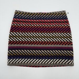Trina Turk Rico Pencil Mini Skirt Women's Size 2‎ Multicolor Stripes Textured